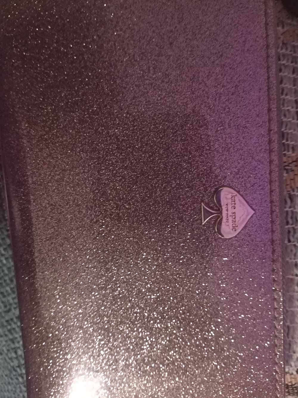 kate spade Glitter Zip Wallet - Purple